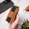 AdroitGoods Pasjeshouder 7 Pasjes Portemonnee - Creditcardhouder Met RFID Technologie - Suède-Leder - Bruin