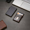 AdroitGoods Pasjeshouder 7 Pasjes Portemonnee - Creditcardhouder Met RFID Technologie - Aluminium/Leder - Donkerbruin