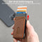 AdroitGoods Pasjeshouder 7 Pasjes Portemonnee - Creditcardhouder Met RFID Technologie - Aluminium/Leder - Bruin