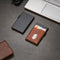 AdroitGoods Pasjeshouder 7 Pasjes Portemonnee - Creditcardhouder Met RFID Technologie - Aluminium/Leder - Bruin