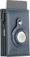 AdroitGoods Pasjeshouder 8 Pasjes Portemonnee - Creditcardhouder Met RFID Technologie - AirTag Leder/Blauw