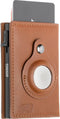 AdroitGoods Pasjeshouder 8 Pasjes Portemonnee - Creditcardhouder Met RFID Technologie - AirTag Leder/Bruin