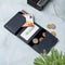 AdroitGoods Pasjeshouder 8 Pasjes Portemonnee - Creditcardhouder Met RFID Technologie - AirTag Leder/Blauw