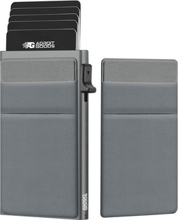 AdroitGoods Pasjeshouder Grijs - Creditcardhouder - Pasjeshouder Uitschuifbaar Pashouder - Aluminium - Portemonnee - Pasjeshouder Mannen - Pasjeshouder Vrouwen