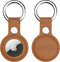 AdroitGoods Pu-Lederen hoes Geschikt voor Apple AirTag - Bruin - Airtag-sleutelhanger - Houder - Hanger - Case