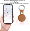 AdroitGoods Pu-Lederen hoes Geschikt voor Apple AirTag - Bruin - Airtag-sleutelhanger - Houder - Hanger - Case