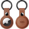 AdroitGoods Pu-Lederen hoes Geschikt voor Apple AirTag - Bruin - Airtag-sleutelhanger - Houder - Hanger - Case