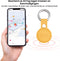 AdroitGoods Pu-Lederen hoes Geschikt voor Apple AirTag - Geel - Airtag-sleutelhanger - Houder - Hanger - Case