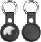 AdroitGoods Pu-Lederen hoes Geschikt voor Apple AirTag - Zwart - Airtag-sleutelhanger - Houder - Hanger - Case