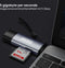 AdroitGoods SD Kaart Lezer - Card Reader - Geheugenkaartlezer - Adapter - Usb - Geschikt voor Telefoon, PC en Tablet - Aluminium