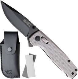 AdroitGoods Survival Zakmes Outdoor - G10 Handvat & D2 Staal - Lichtgrijs