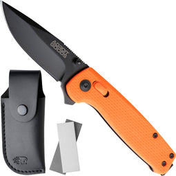 AdroitGoods Survival Zakmes Outdoor - G10 Handvat & D2 Staal - Veiligheidsoranje