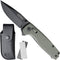 AdroitGoods Survival Zakmes Outdoor - G10 Handvat & D2 Staal - Olijfgroen