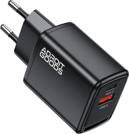AdroitGoods Usb-A/C Snellader - 20W oplader met QC3.0 - Universele adapter - Telefoon Oplader - Zwart