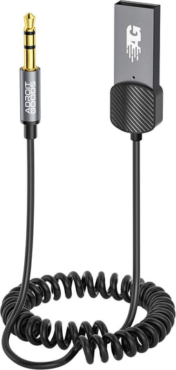AdroitGoods USB Bluetooth Aux Receiver Ontvanger - Auto - Bluetooth 5.0 Zender - Transmitter - Kabel - Carkit