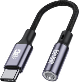 AdroitGoods USB-C naar 3,5mm Aux Adapter - Compatibel met Samsung, Huawei, Xiaomi