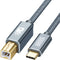 AdroitGoods Usb-C Naar Usb-B Kabel - Printerkabel - 2 Meter - Grijs