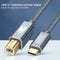 AdroitGoods Usb-C Naar Usb-B Kabel - Printerkabel - 2 Meter - Grijs