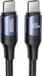 AdroitGoods USB C naar USB C Kabel 100W - USB 3.0 - Gevlochten Nylon - Snellaad Kabel - 2M