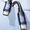 AdroitGoods USB C naar USB C Kabel 100W - USB 3.0 - Gevlochten Nylon - Snellaad Kabel - 2M