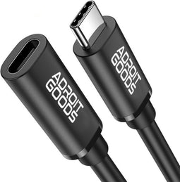 AdroitGoods Usb-C Verlengkabel - 10Gbps - Female naar Male adapter - 1.5 Meter - Zwart