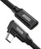 AdroitGoods Usb-C Verlengkabel Haaks - 10Gbps - 4K@60Hz - Female naar Male Kabel - 300cm - Verlenging - Zwart