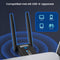 AdroitGoods USB Wifi Dongle Adapter - 1200Mbps - Dual 5dBi Antenne - Ontvanger - Zwart
