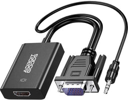 AdroitGoods VGA (D-Sub) naar HDMI 1.4 kabel - 25 cm - Zwart