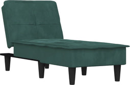 vidaXL - Chaise - longue - fluweel - donkergroen