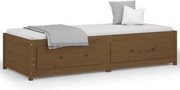 vidaXL - Slaapbank - 75x190 - cm - massief - grenenhout - honingbruin