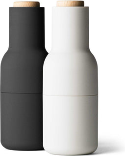 Menu Set Peper- en Zoutmolen 'Fles' 20 cm - Zwart/Lichtgrijs