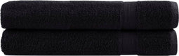 vidaXL - Saunadoeken - SOLUND - 2 - st - 600 - g/m² - 80x200 - cm - zwart