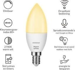 AduroSmart ERIA® E14 kaars Warm white - 2-pack - 2700K - warm wit licht - Zigbee Smart Lamp - werkt met o.a. Adurosmart en Google Home
