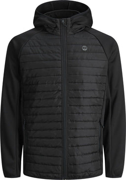 JACK&JONES JJEMULTI - Gewatteerde tussenjas - Opgezette capuchon - Zwart - Maat L