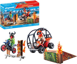 PLAYMOBIL Action Heroes - Stuntshow 71808 - Inclusief stuntmotor en quad