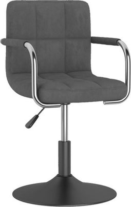 vidaXL - Barkruk - fluweel - donkergrijs