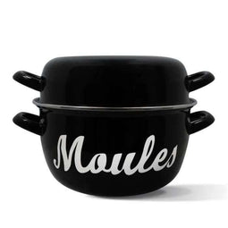 Mosselpot - MENASTYL - 3645564 - Geëmailleerd staal - Zwart - 24 cm - Met opschrift - Alle kookpl...