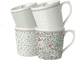 Laura Ashley Wild Clematis 4 Bekers - Giftset - Assorti 32 cl.
