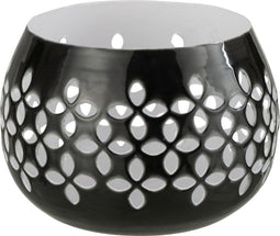 J-Line windlicht Geperforeerd - ijzer - zwart