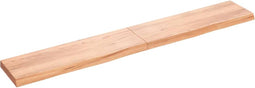 vidaXL - Wastafelblad - 200x30x(2-6) - cm - behandeld - massief - hout - lichtbruin