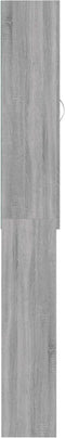 vidaXL - Wasmachinekast - 64x25,5x190 - cm - grijs - sonoma - eikenkleurig