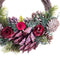 Christmas Kerstkroon Rood Multicolour Rotan Plastic Foam Ananas 24 X 22 X 8 Cm