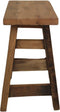 HSM Collection Decoratieve kruk - 50 cm - blank - oud teakhout