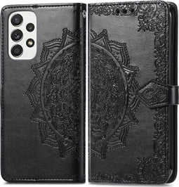 iMoshion Hoesje Geschikt voor Samsung Galaxy A33 Hoesje Met Pasjeshouder - iMoshion Mandala Bookcase - Zwart