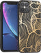 iMoshion Hoesje Geschikt voor iPhone 12 Pro Max Hoesje Siliconen - iMoshion Design hoesje - Goud / Zwart / Golden Leaves