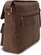 Lederen aktetas voor heren en dames, echt leer, laptoptas tot 13 inch, schoudertas met schouderriem,