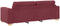 vidaXL - Wijnrood - Polyester, - Hout - Middelgroot - Voor - velen - 3-zitsbank