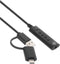 Manhattan USB-kabel Jackplug-bus 3,5 mm, USB-A stekker, USB-C stekker 1.00 m Zwart Met volumeregeling 153560