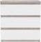 Ladekast CHELSEA 3 Laden - Kleur wit/licht beton - B 77,2 x D 42 x H 79,9 cm
