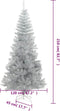 vidaXL - Kunstkerstboom - met - standaard - 210 - cm - PET - zilverkleurig